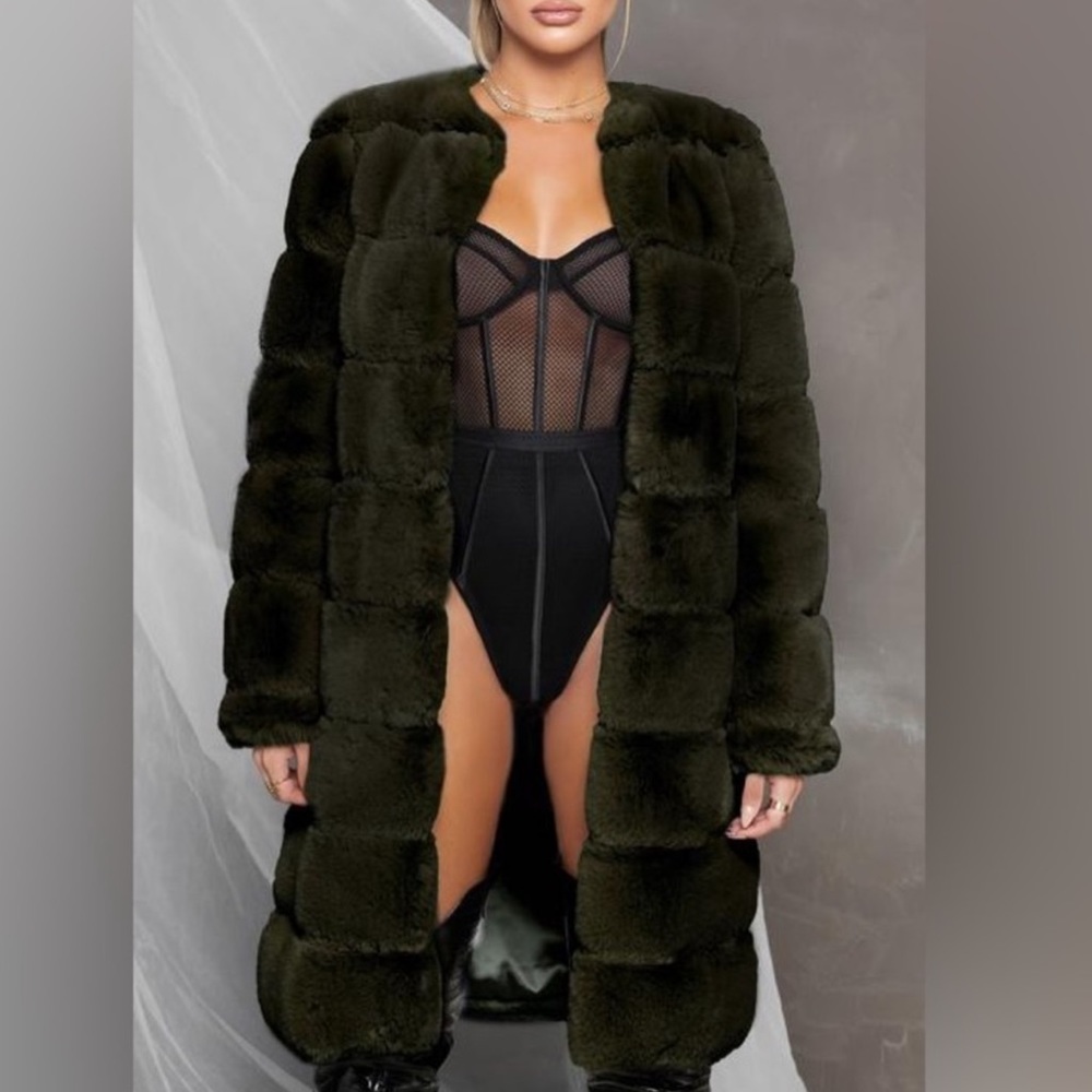 COPY - Oh Polly Faux Fur Longline Coat